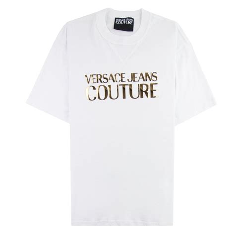 white versace jeans t shirt|Versace Jeans couture white shirt.